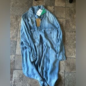 BNWT denim shirt dress with pockets button down